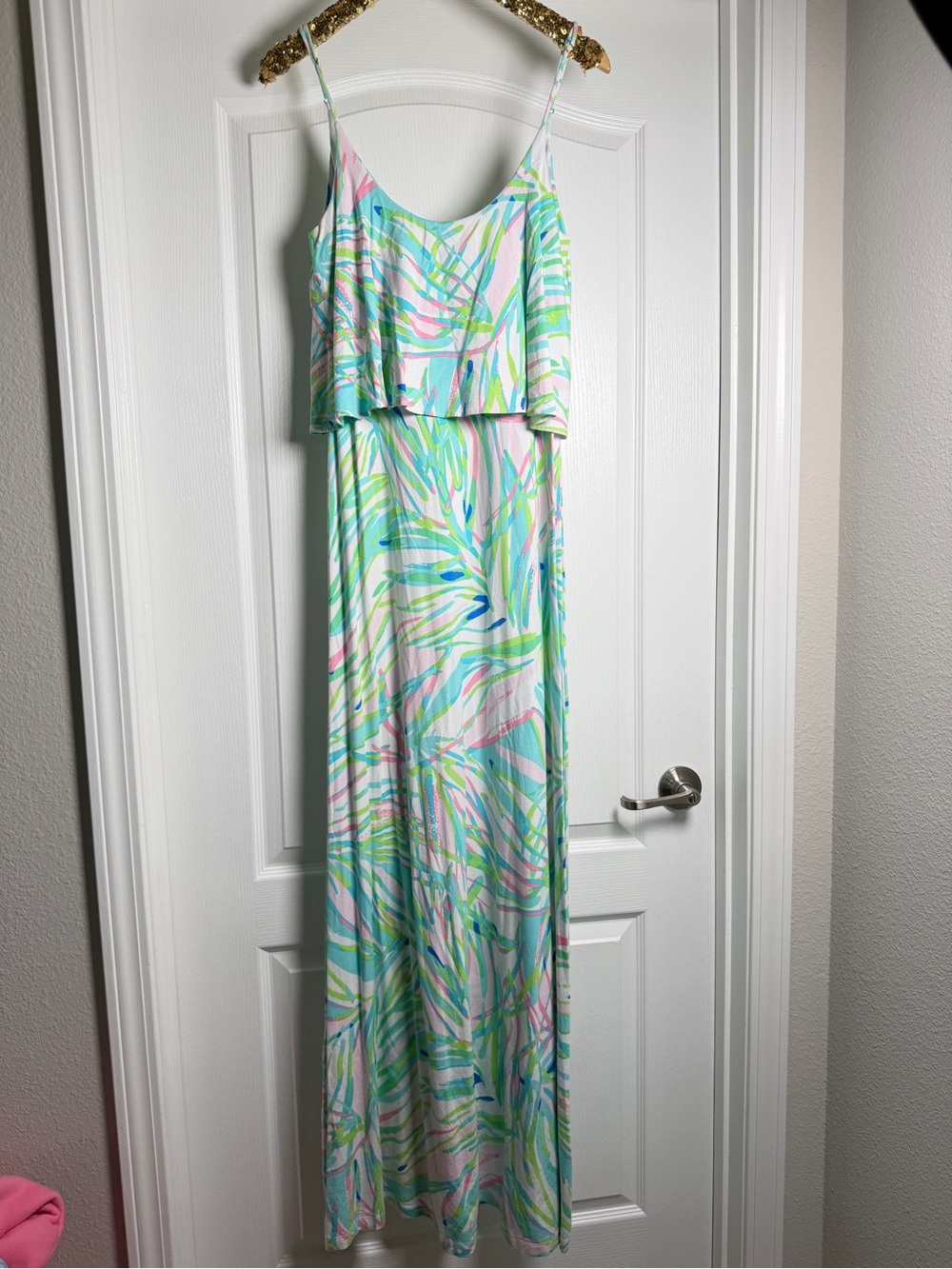Lilly Pulitzer Harrington Maxi Dress in Skye Blue Salute size medium